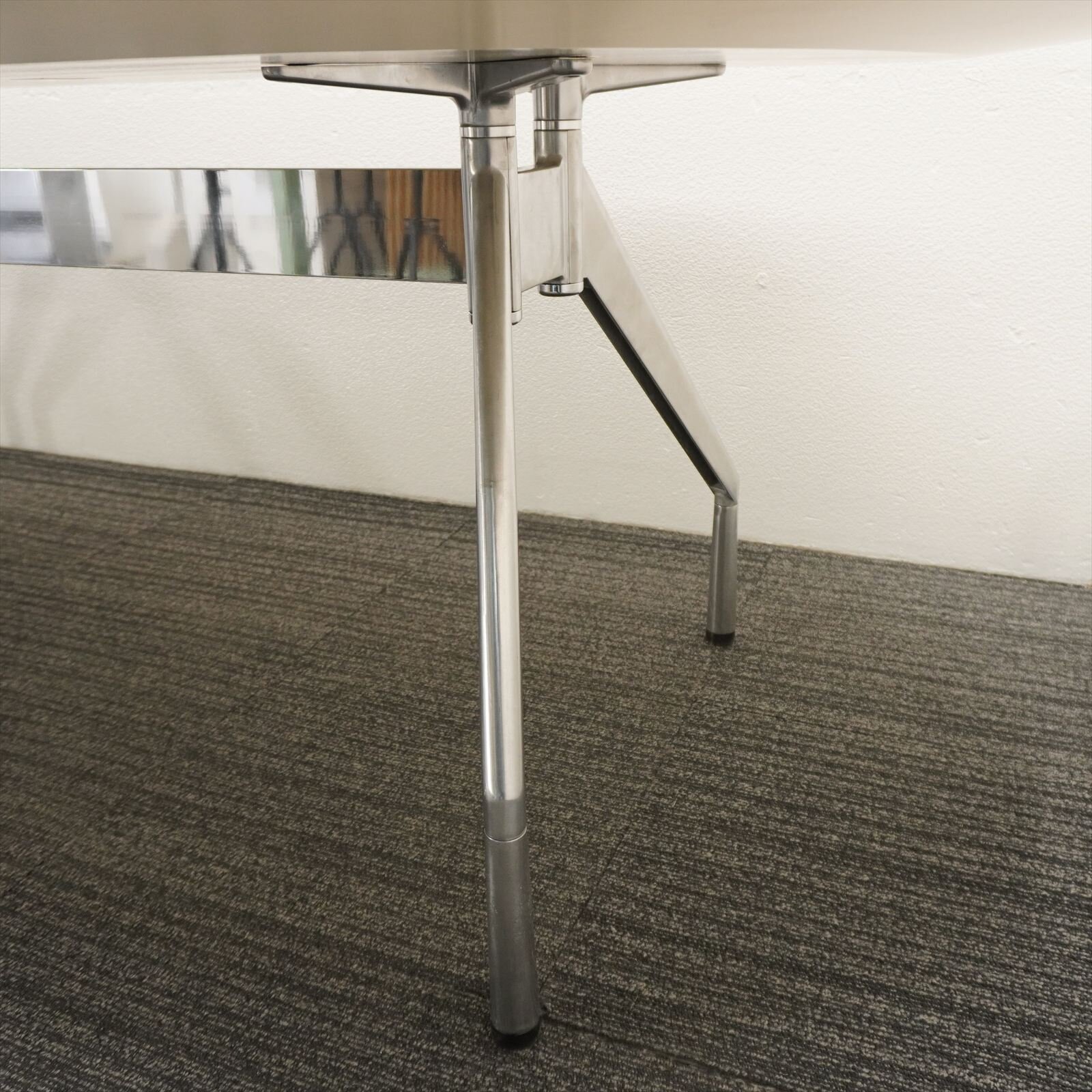 フロッシャー ドイツ製 楕円型ミーティングテーブル W4300 D1100 H720 木目