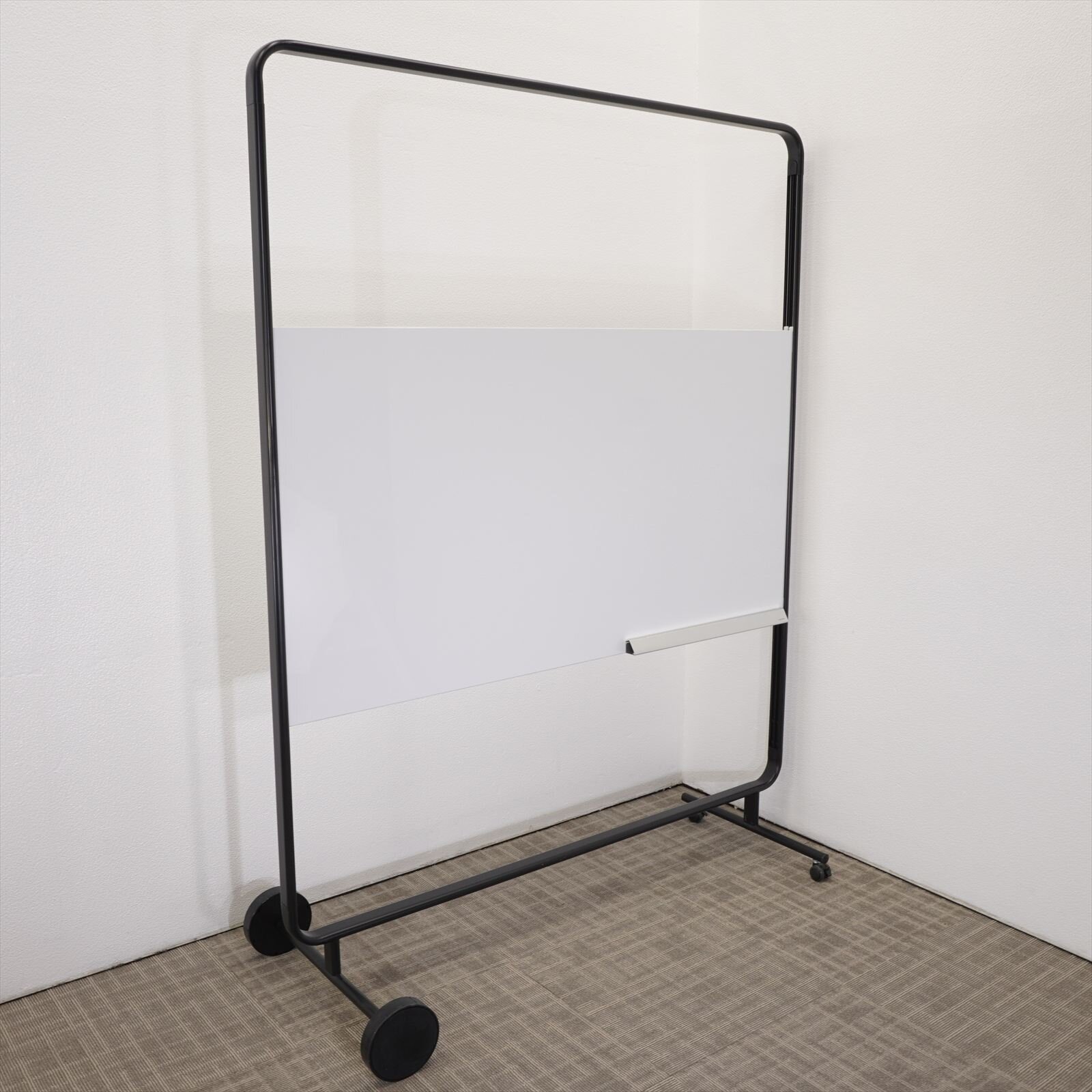 コクヨ モビーボ スライドホワイトボード W1435 ブラックフレーム 特価品(1)