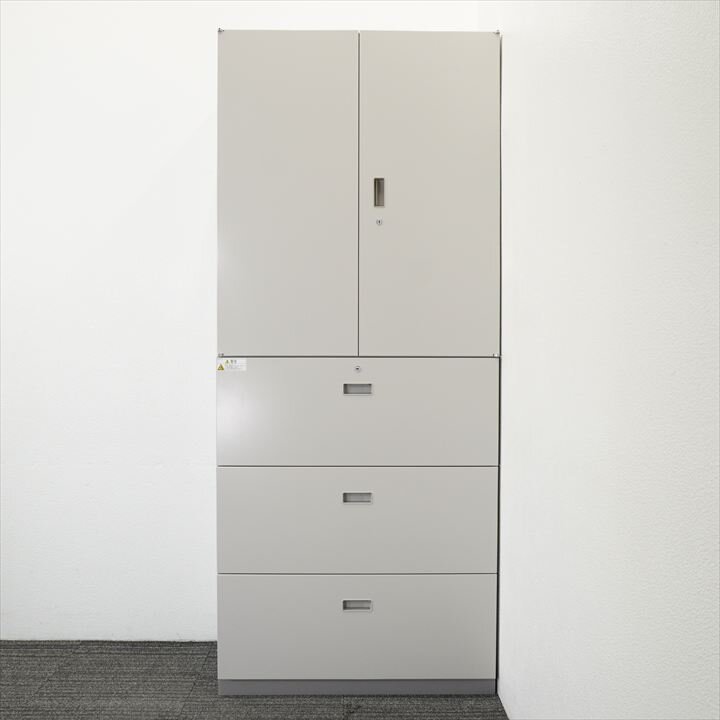 イトーキ シンライン（後期） 3段ラテラル+両開き書庫 H2140 WE色