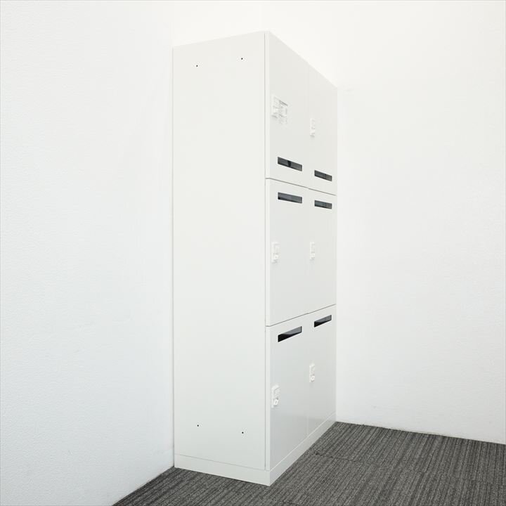 オカムラ ピクスライン ダイヤル式6人用モバイルロッカー コンセント付 H1810 ZA75色