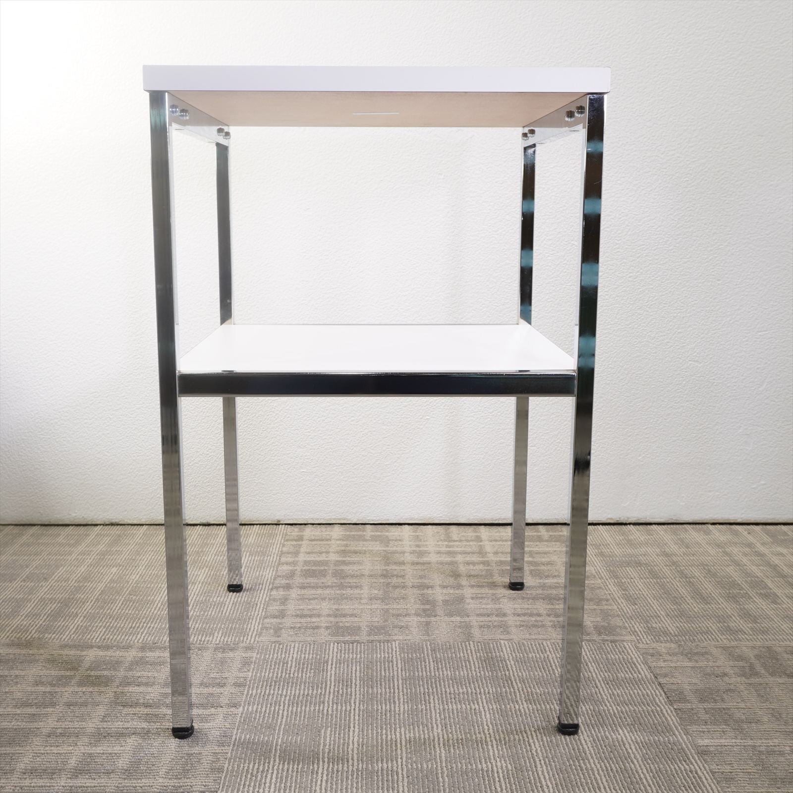 オカムラ 電話台 ホワイト W450 D450 H700