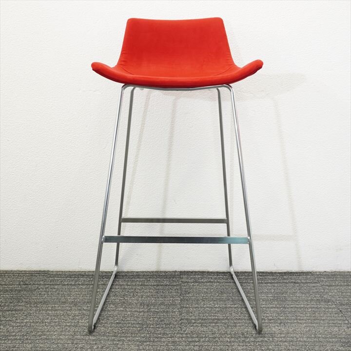 相合家具 アレックス ハイチェア レッド ４脚セット 特価品