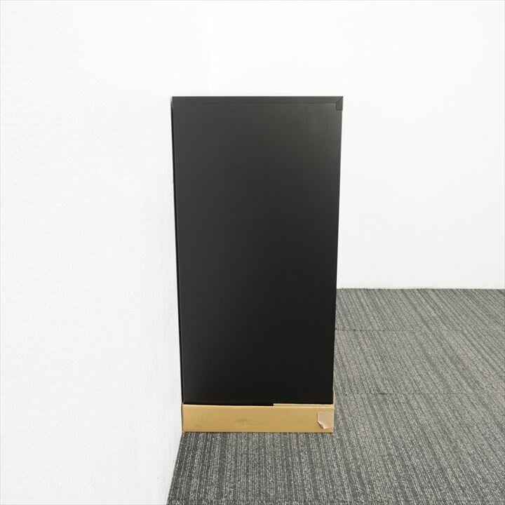 ホウコク工業 ガラス引戸書庫 ブラック W1200 D400 H880
