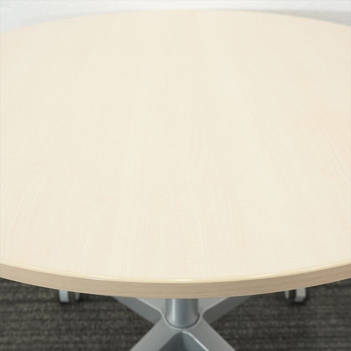 コクヨ 昇降丸テーブル ８０Φ 木目