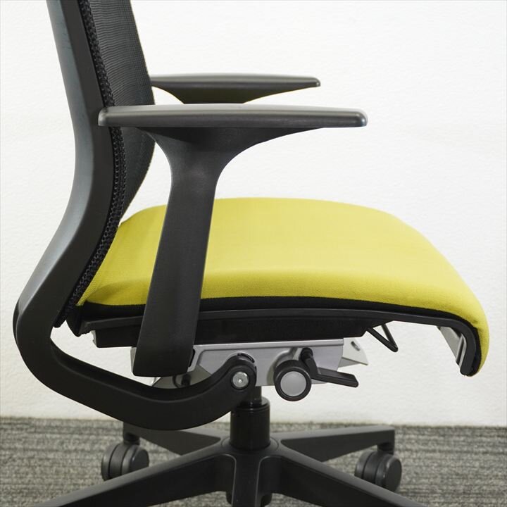 スチールケース シンク 固定肘 ライトグリーン/ブラック