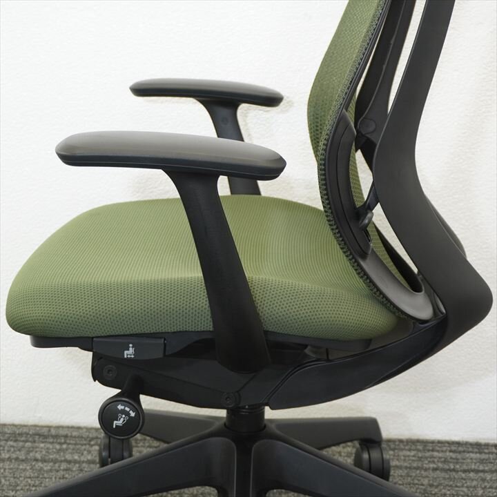 オカムラ シルフィー 固定肘 ハイバック グリーン
