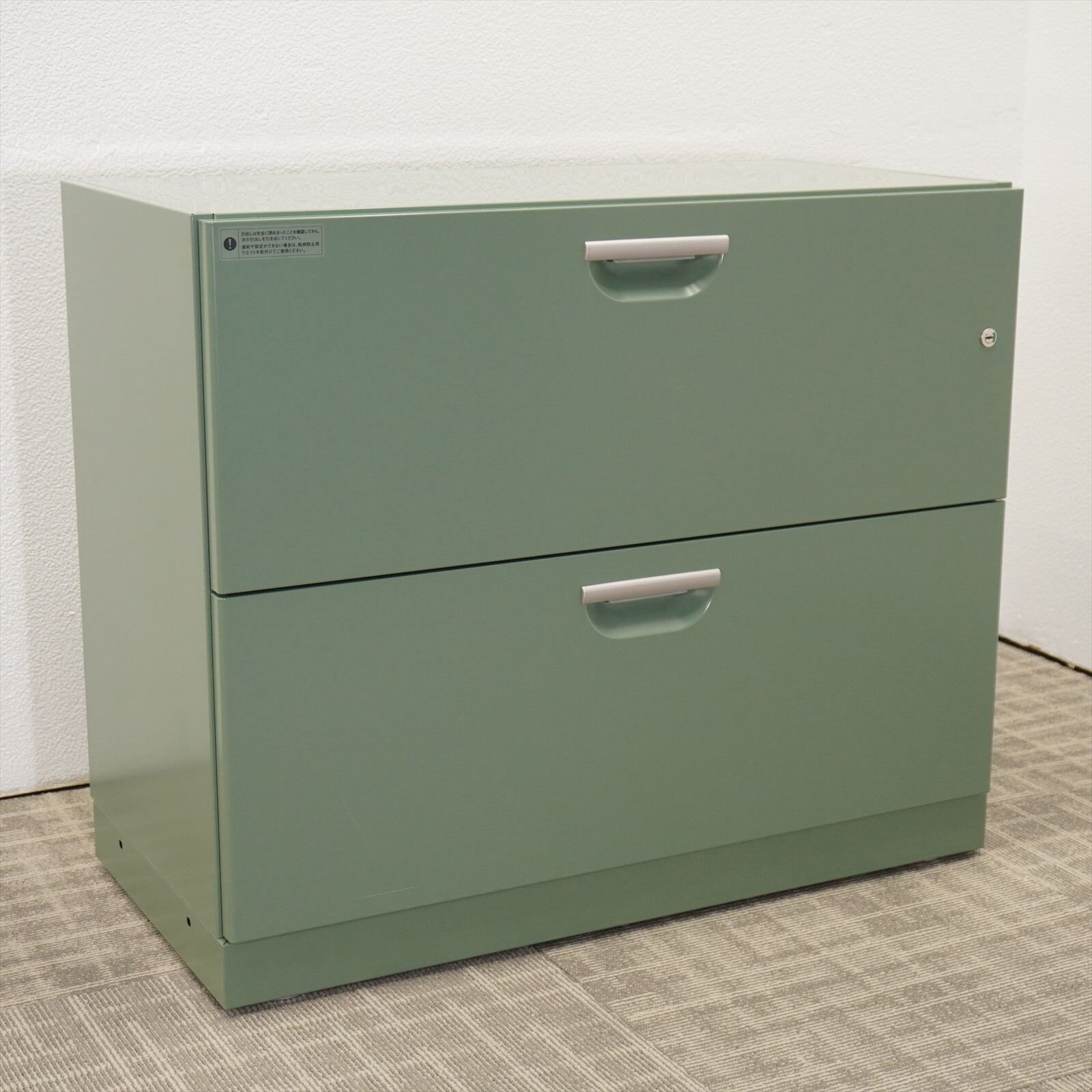 イトーキ エーキューズ 2段ラテラル書庫 グリーン