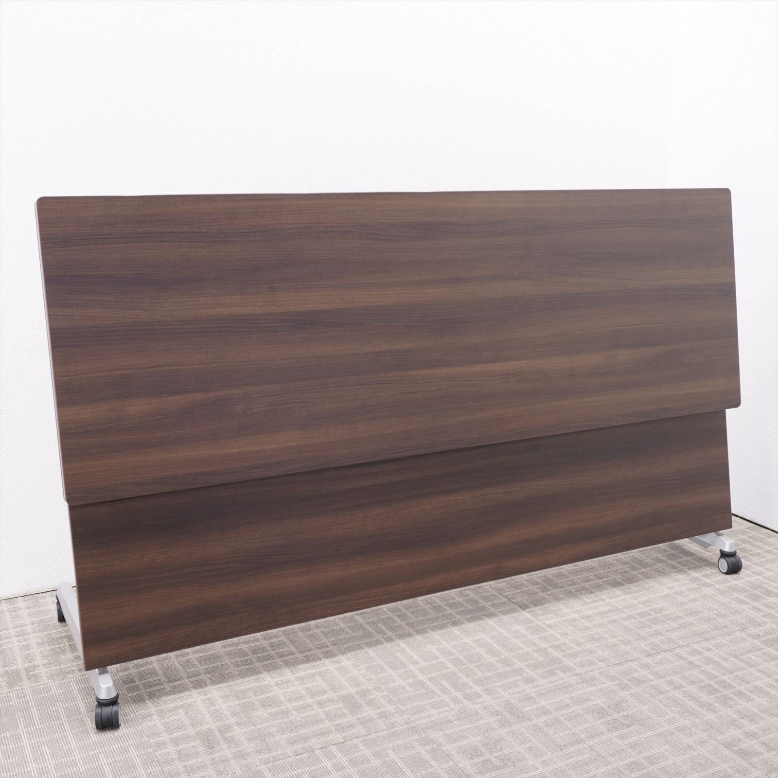 オカムラ エレガスタ フラップテーブル 1860 幕板付 プライズウッドダーク