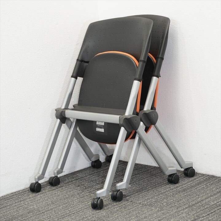 オカムラ リータ ミーティングチェア オレンジ