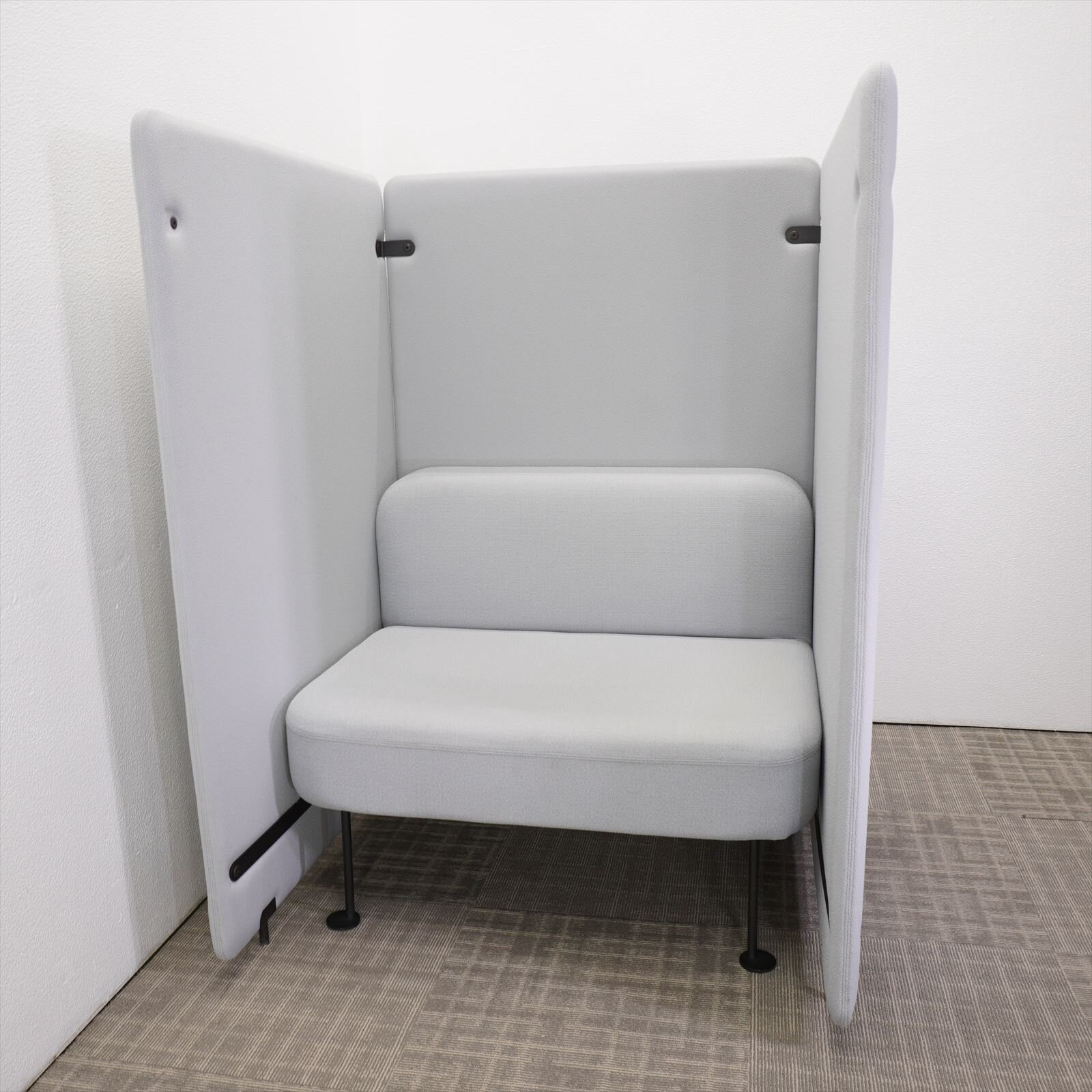 ウチダ ピルヴィオ2パネルシステム ブースセット ラウンジブースタイプ 片面用 グレー W1200 D900 H1350