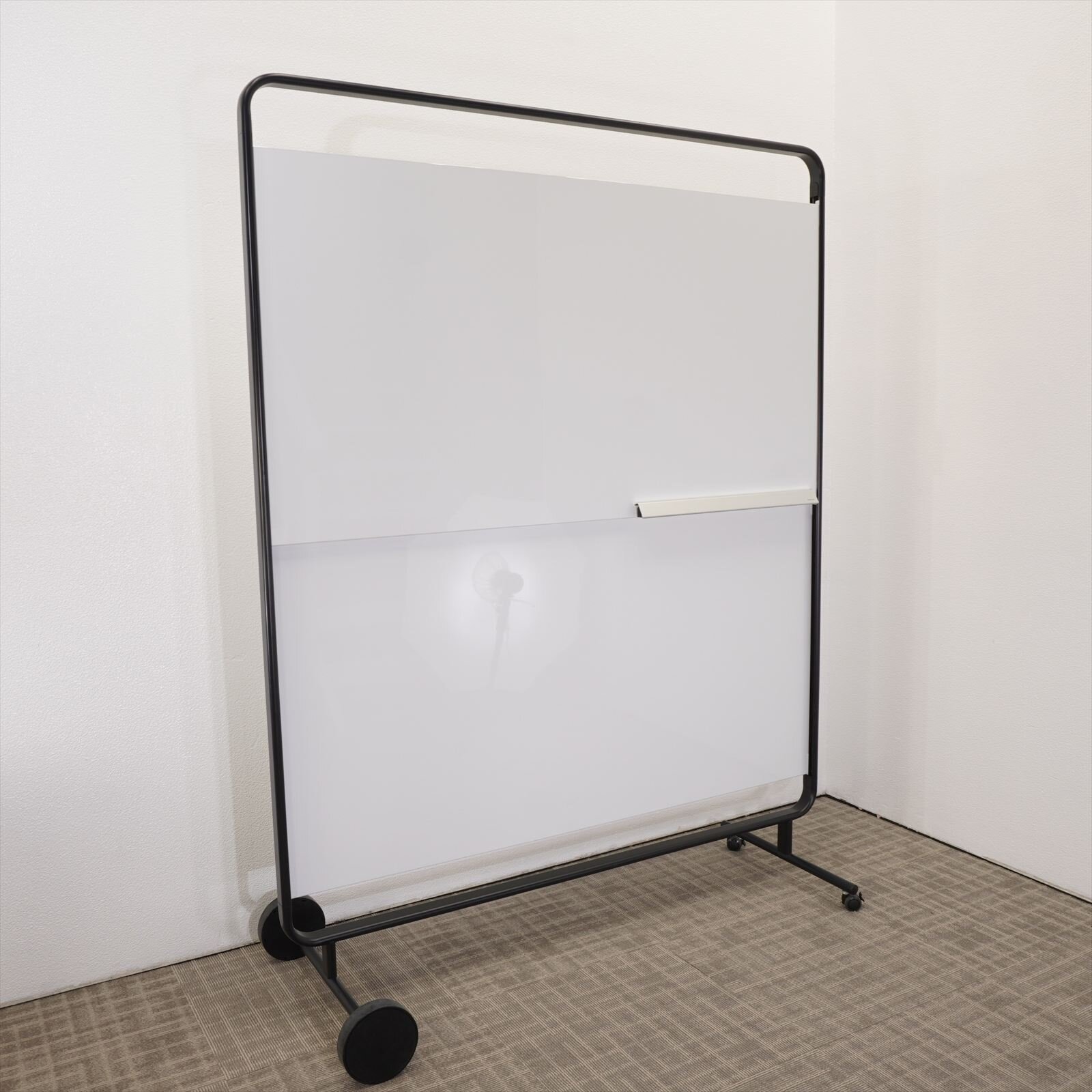 コクヨ モビーボ スライドホワイトボード W1435 ブラックフレーム 特価品(2)