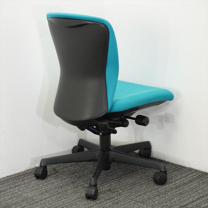 オカムラ スラート 肘無し ブルーグリーン ブラックシェル