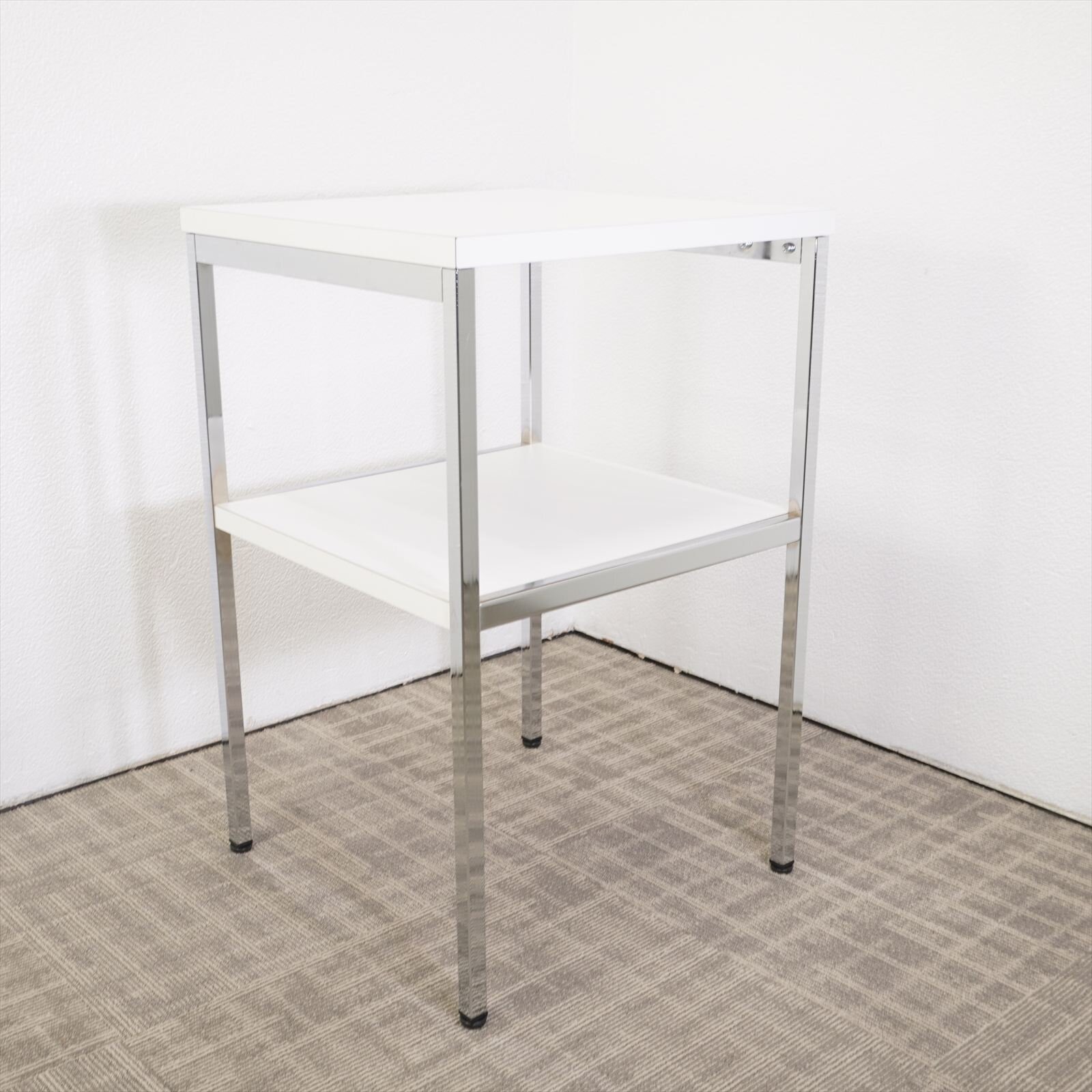 オカムラ 電話台 ホワイト W450 D450 H700