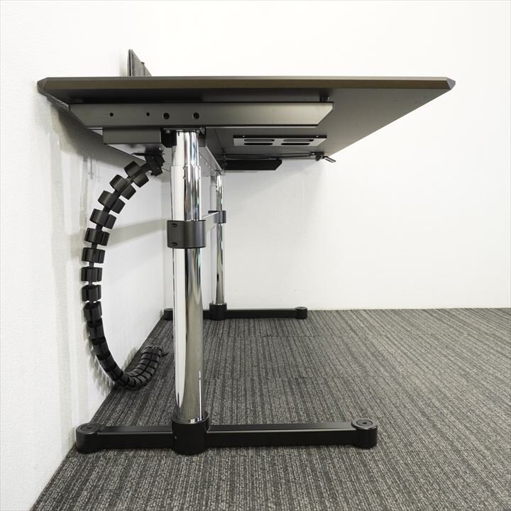 ＵＳＭキトス 手動上下昇降デスク ブラック Ｗ1600Ｄ700