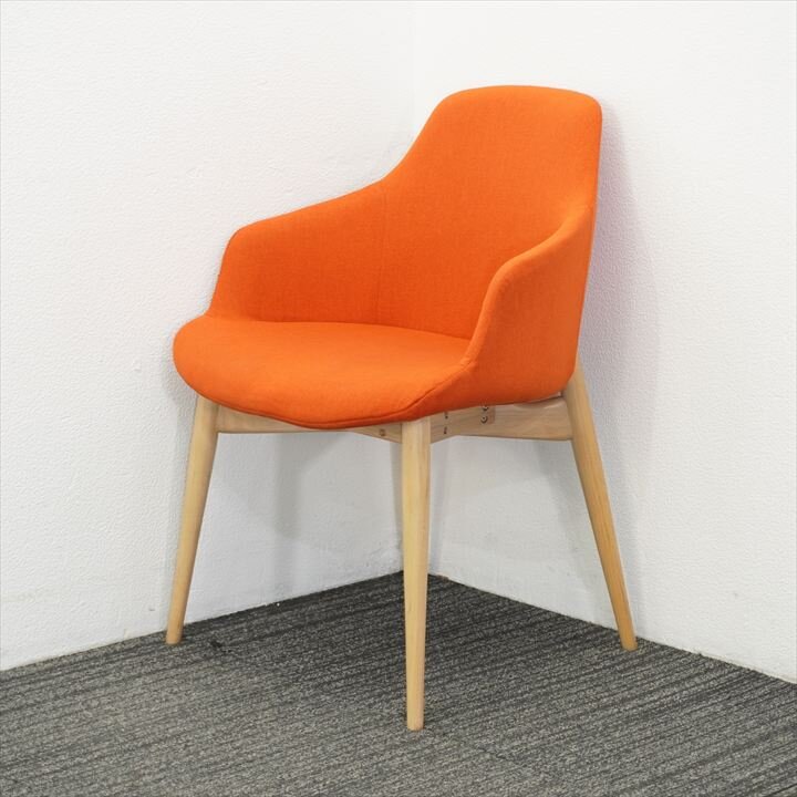 相合家具 ケイク２ ミーティングチェアー ライトオレンジ