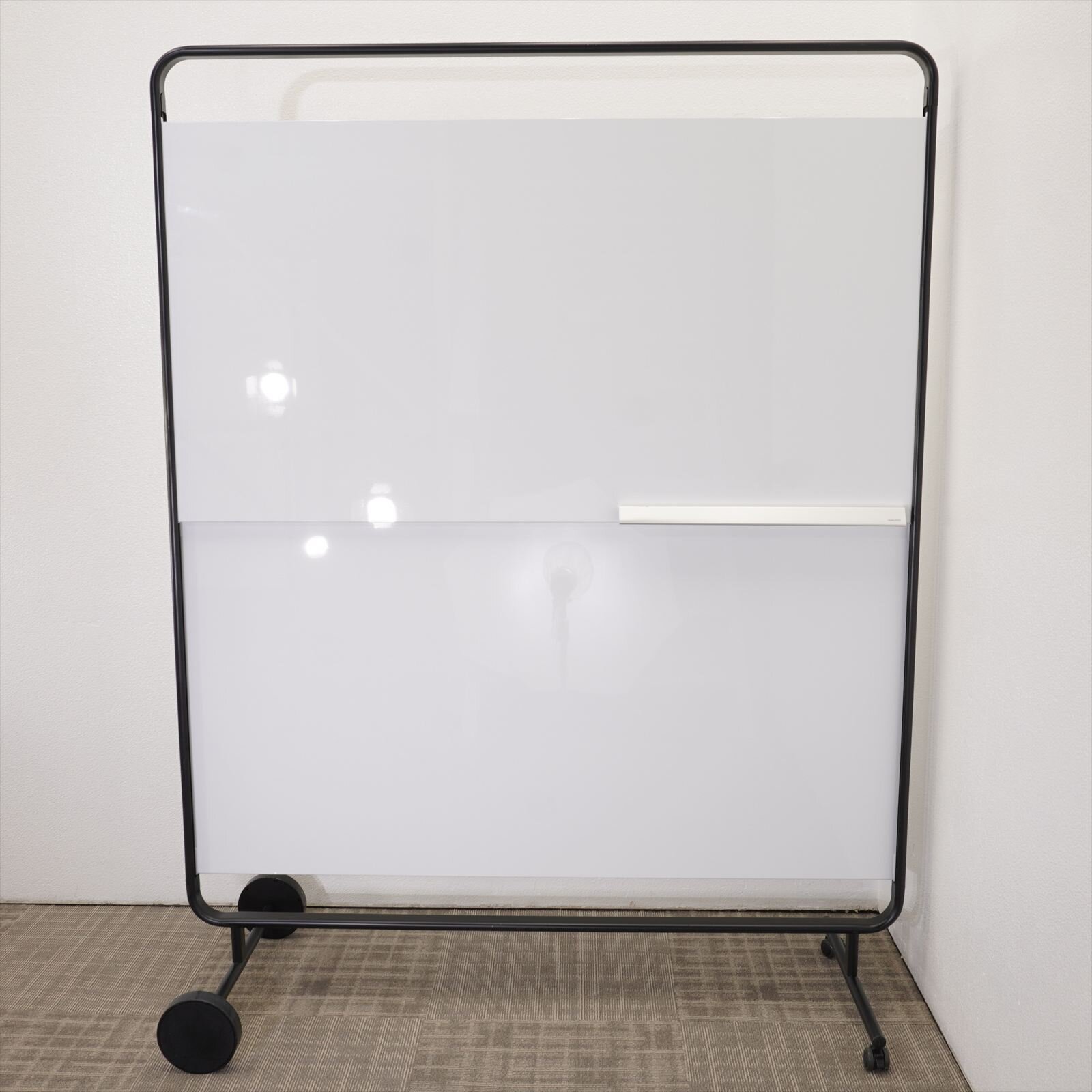 コクヨ モビーボ スライドホワイトボード W1435 ブラックフレーム 特価品(1)