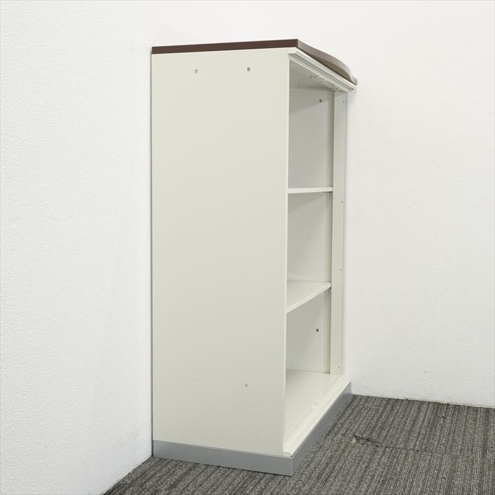 プラス XF オープン書庫 マホガニー天板付 W800 D400 H1120 ホワイト