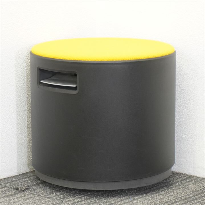 スチールケース ターンストーンブイ スツール Φ458 イエロー／ブラック