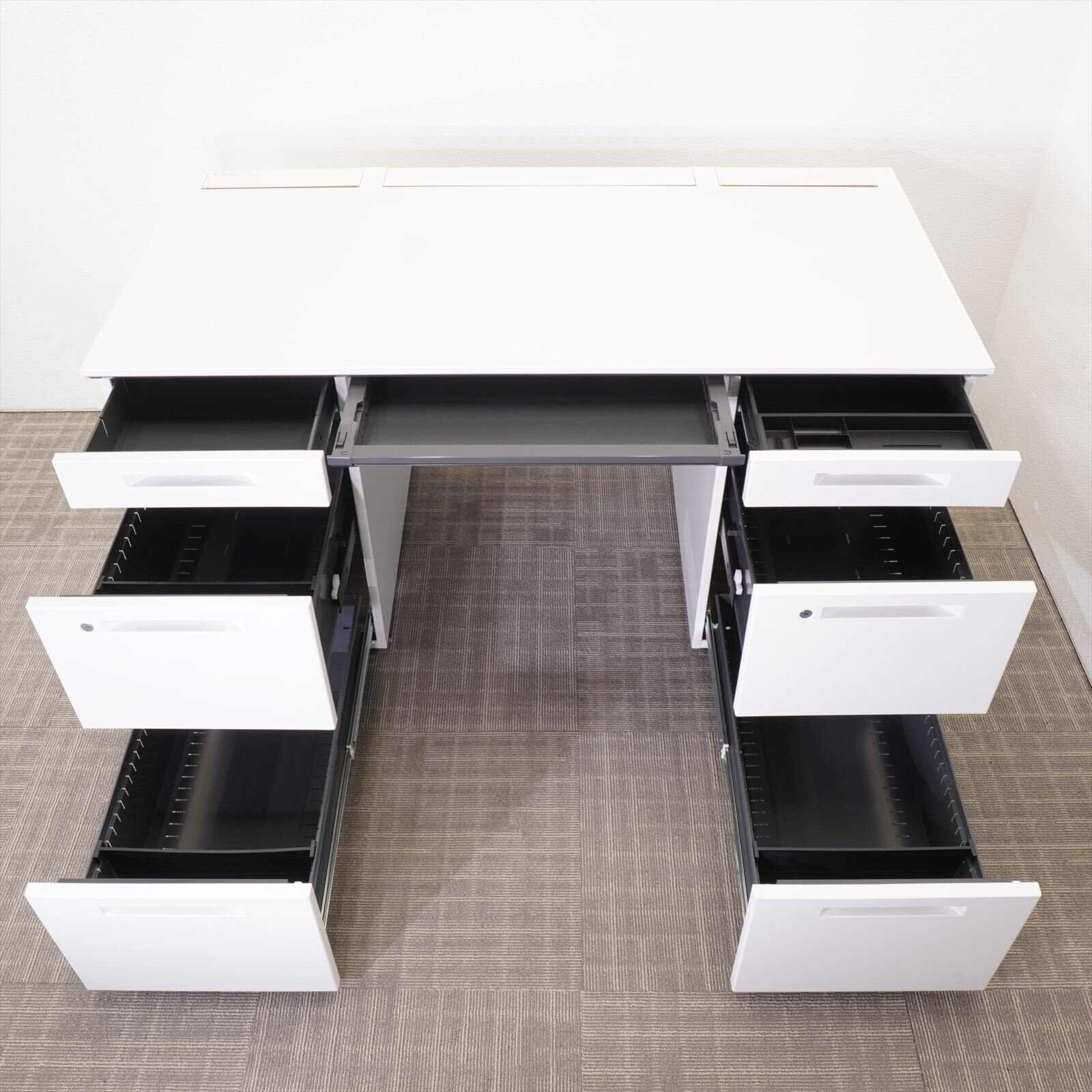 コクヨ IS 両袖机 147 3×3段 H720 ホワイト