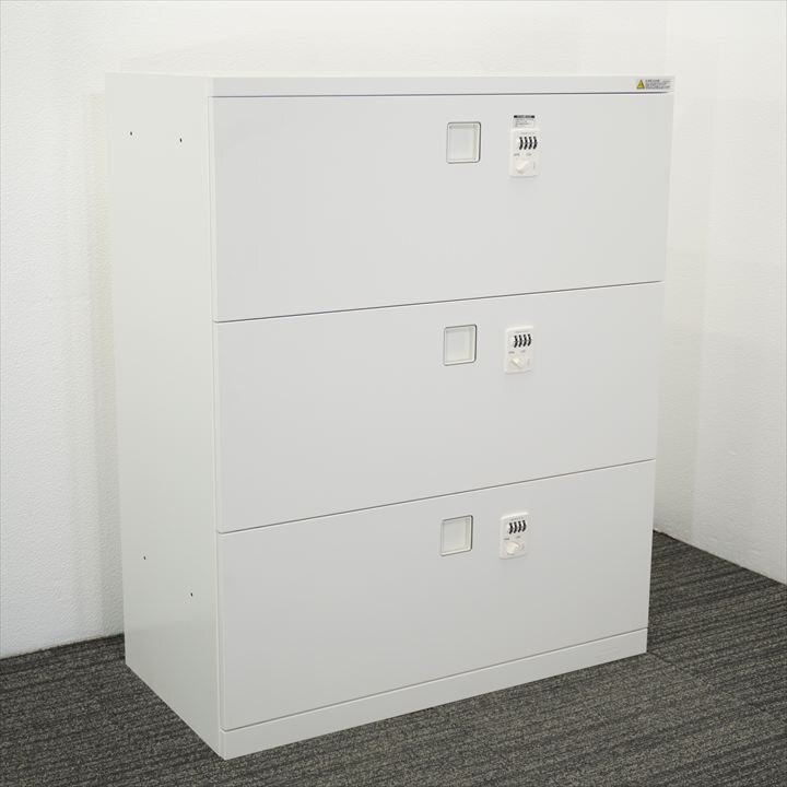 オカムラ レクトライン ダイヤル式セパレートロック3段ラテラル(個別ロック)書庫 H1100 ZA75色