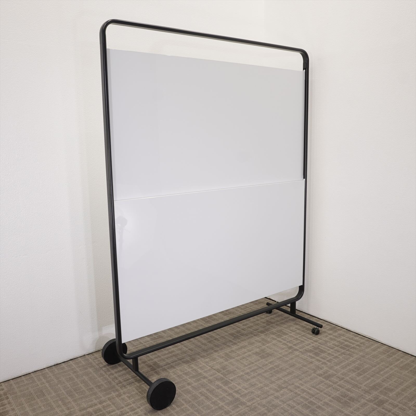 コクヨ モビーボ スライドホワイトボード W1435 ブラックフレーム 特価品(4)