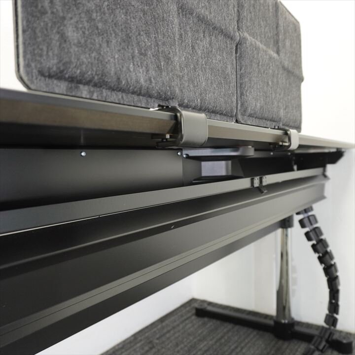 ＵＳＭキトス 手動上下昇降デスク ブラック Ｗ1600Ｄ700