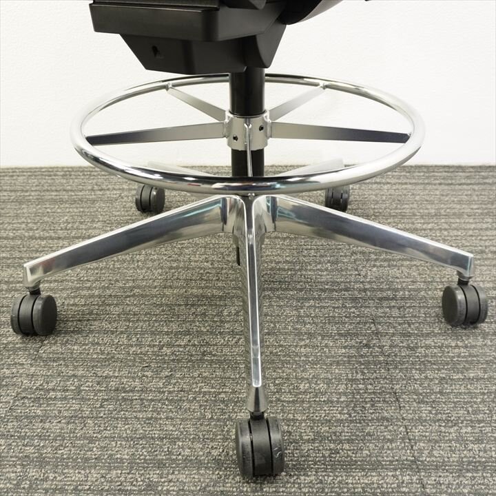 コクヨ デュオラ ハイチェアー 固定肘 ハイバック ランバー付 グレー