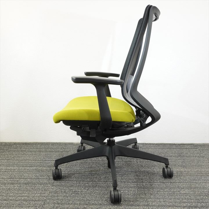 コクヨ デュオラ 固定肘 ハイバック グリーン ランバー付