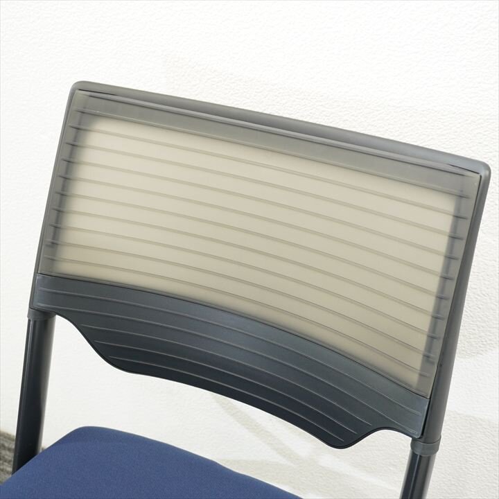 イトーキ レクシブ ミーティングチェア 肘付 エラストマーバック ネイビーブルー