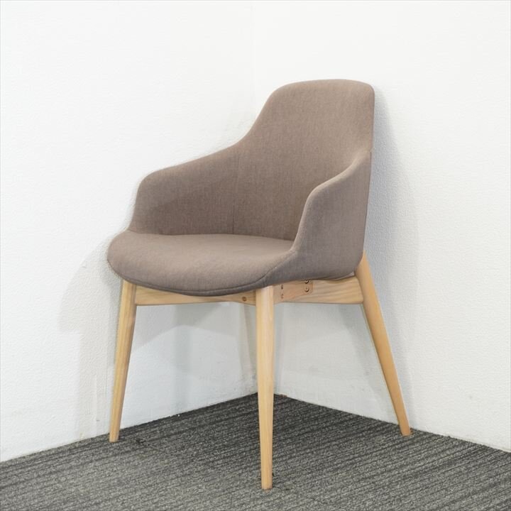 相合家具 ケイク2 ミーティングチェアー ブラウン- 中古オフィス家具
