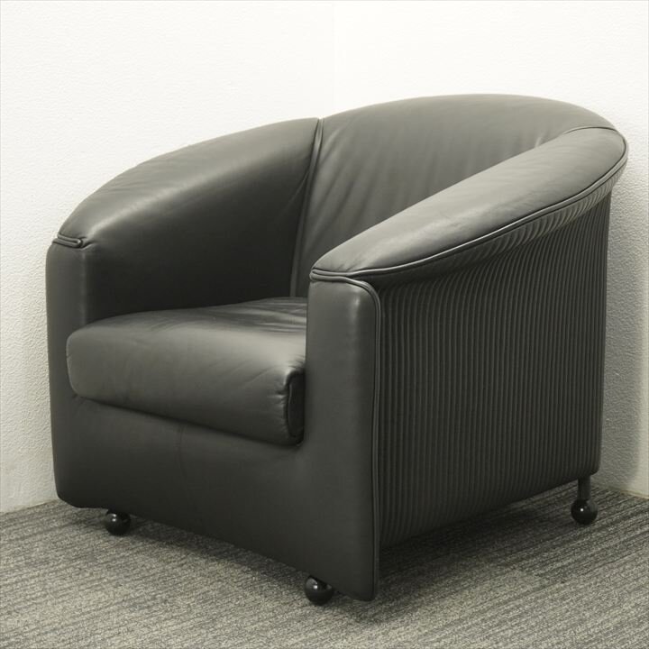 WITTMANN ヴィットマン 1Pソファ 本革 ブラック (1)