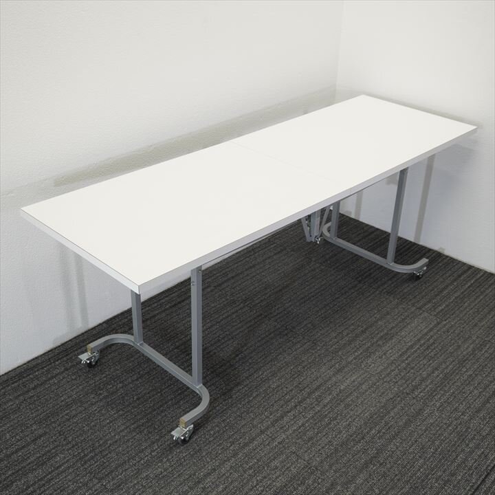 中折テーブル W1800 D600 H700 ホワイト