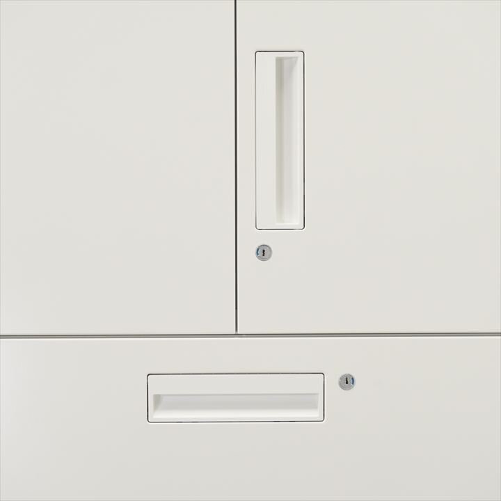 コクヨ エディア  3段ラテラル+両開き書庫 H2150 ホワイト