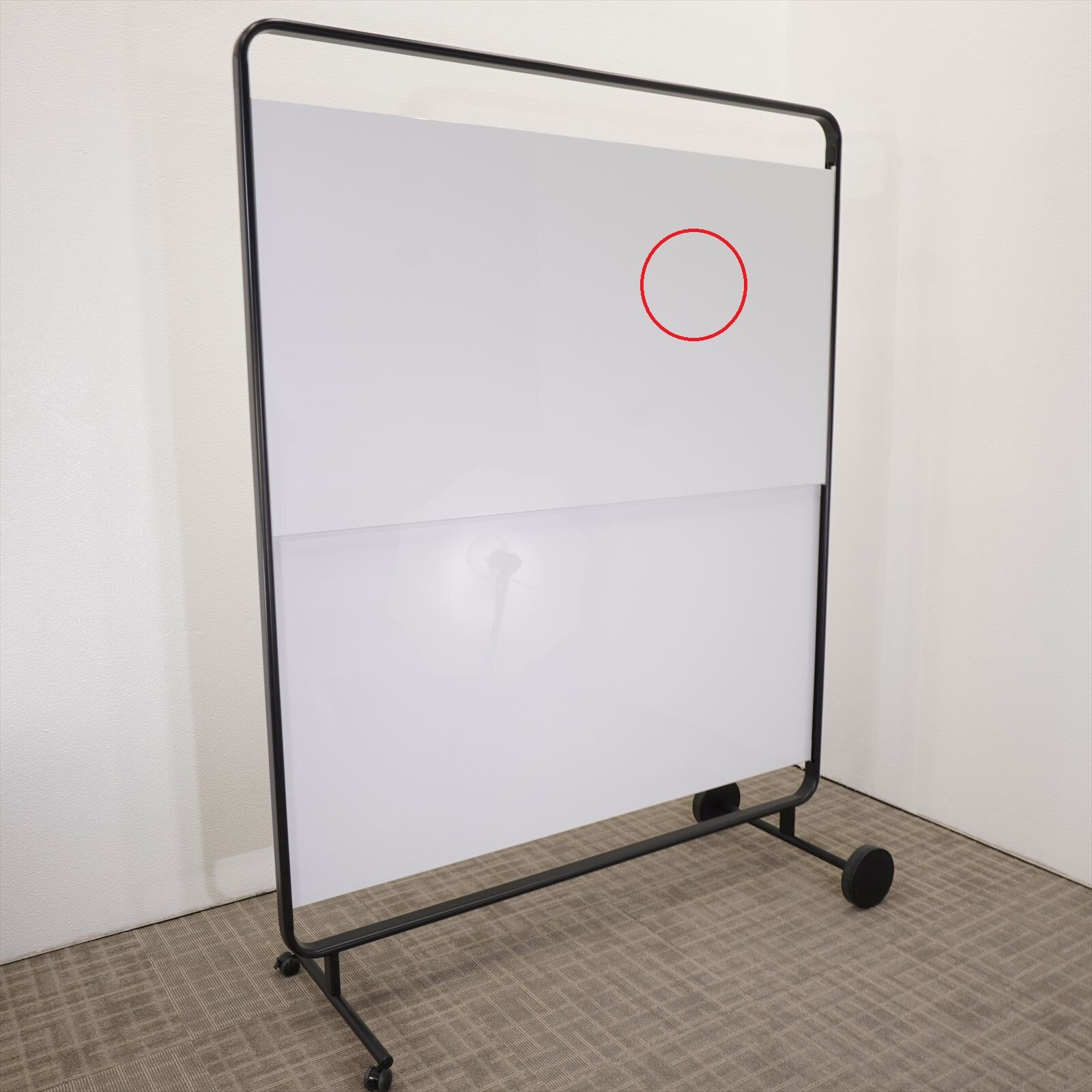 コクヨ モビーボ スライドホワイトボード W1435 ブラックフレーム 特価品(2)