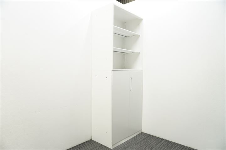 コクヨ エディア 両開き+オープン書庫 W900 D500 H2300 ホワイト