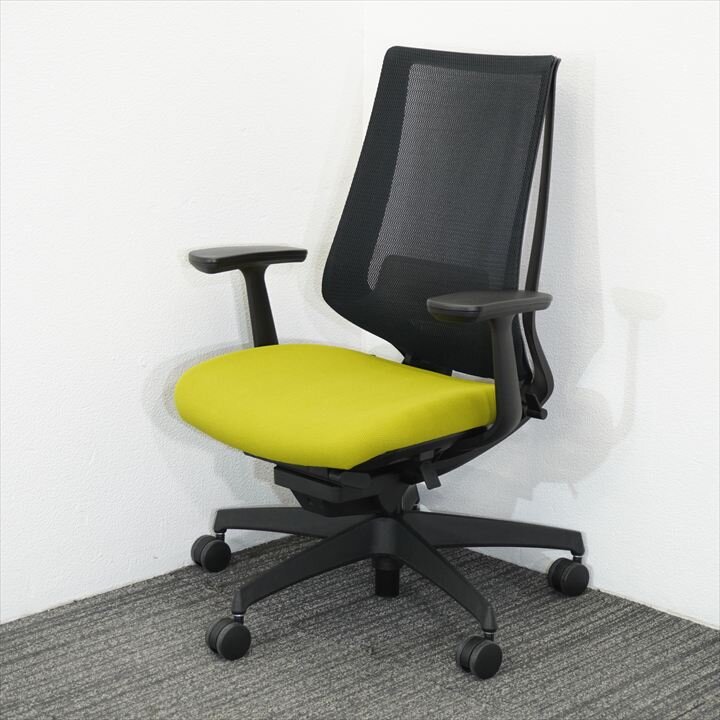 コクヨ デュオラ 固定肘 ハイバック グリーン ランバー付