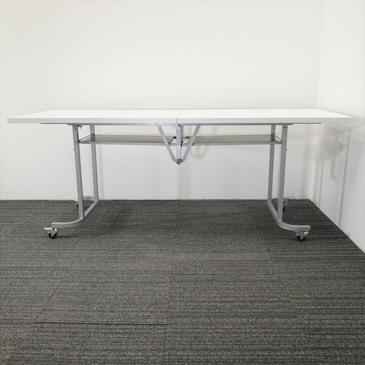 中折テーブル W1800 D600 H700 ホワイト