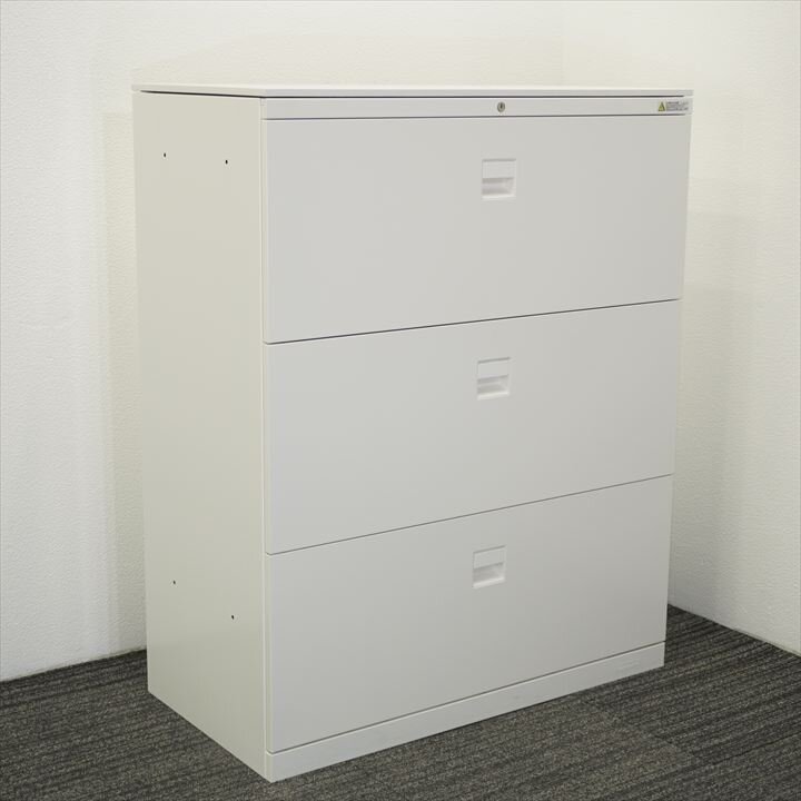 オカムラ SAデュオライン ３段ラテラル書庫 天板付 H1120 ZA75色