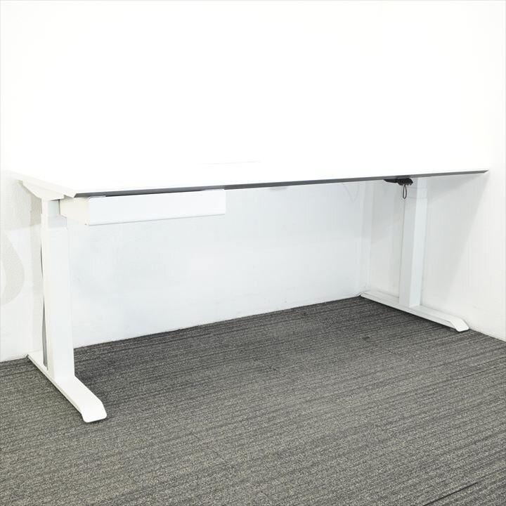 コクヨ シークエンス スタンダートテーブル 昇降デスク センター引き出し(左側配置) W1750 D675 H630-1290 ホワイト