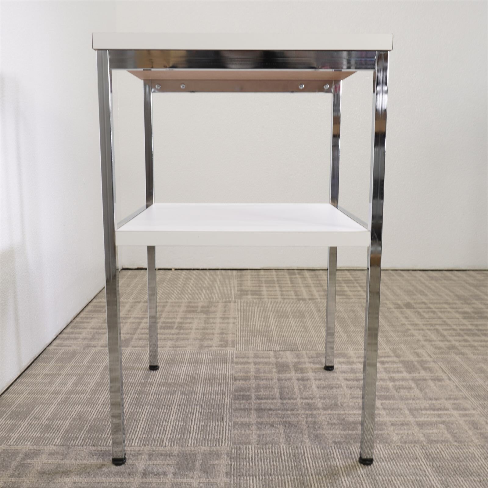 オカムラ 電話台 ホワイト W450 D450 H700