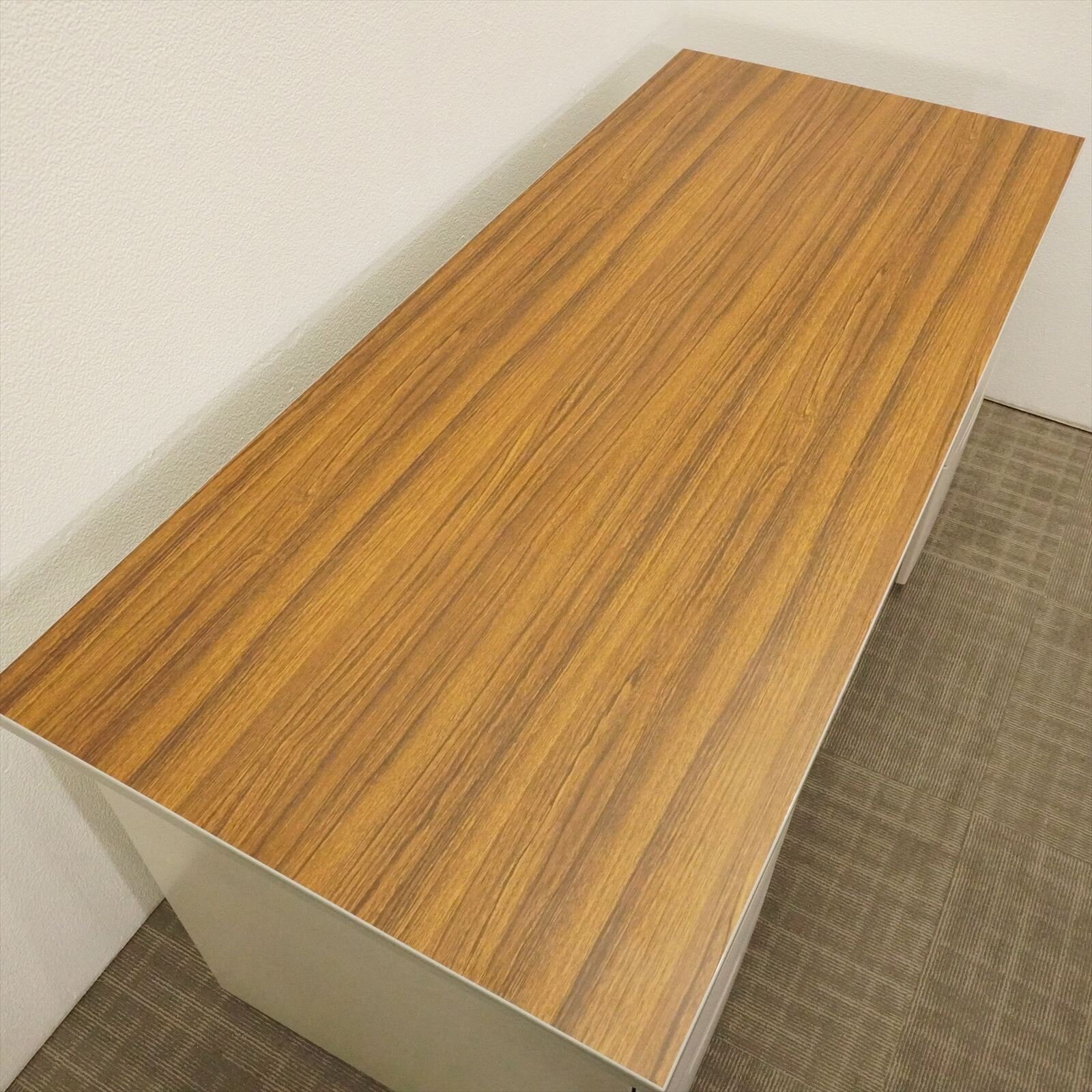 コクヨ SR型 両袖机 167 3×3段 木目天板
