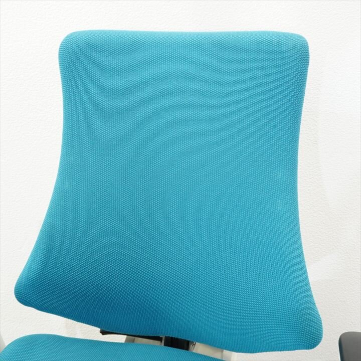 イトーキ エフチェア 可動肘 ハイバック クロスバック ストロングブルー ホワイトシェル