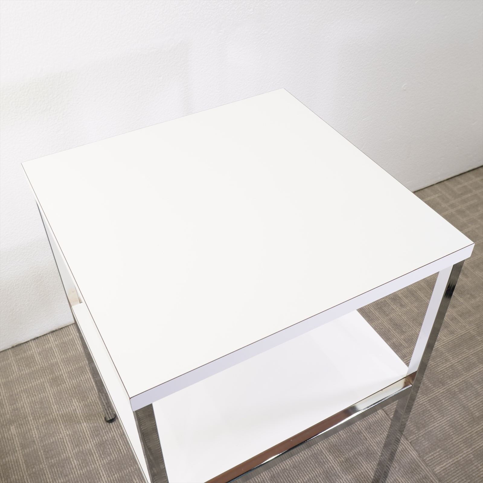 オカムラ 電話台 ホワイト W450 D450 H700