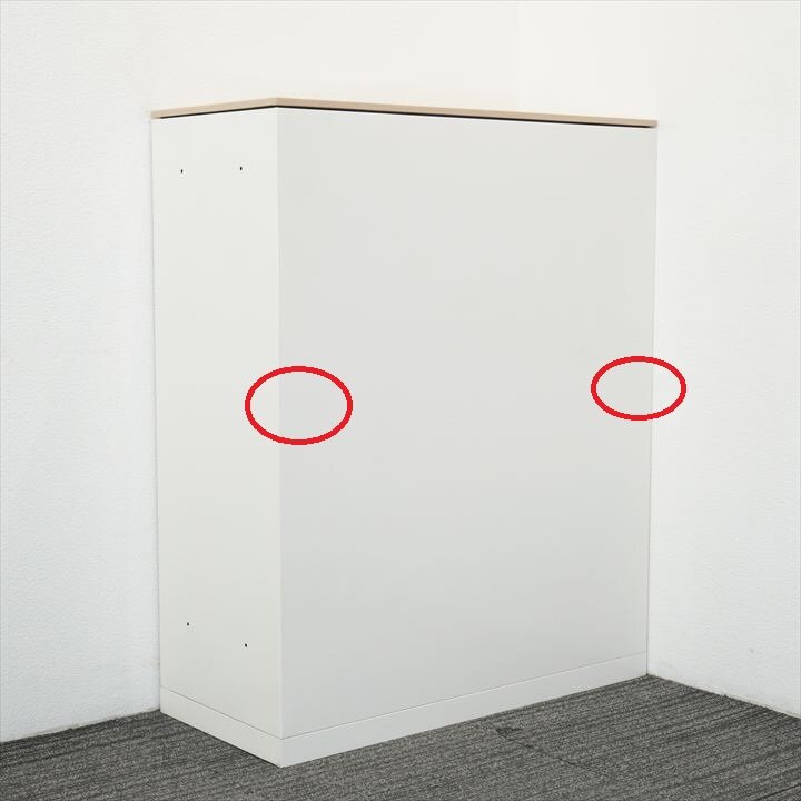 オカムラ レクトライン ３枚引戸書庫 天板付 W900 D400 H1115