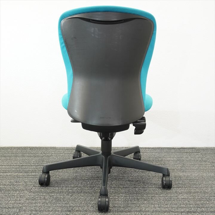 オカムラ スラート 肘無し ブルーグリーン ブラックシェル