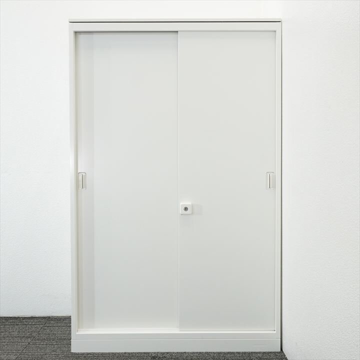 オカムラ レクトライン ２枚引戸書庫 天板付 W800 D450 H1265