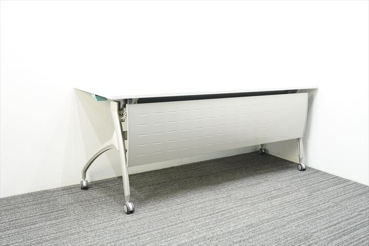 イトーキ リリッシュ フラップテーブル 1860 幕板付 棚板無し ホワイトグレー(W7色)