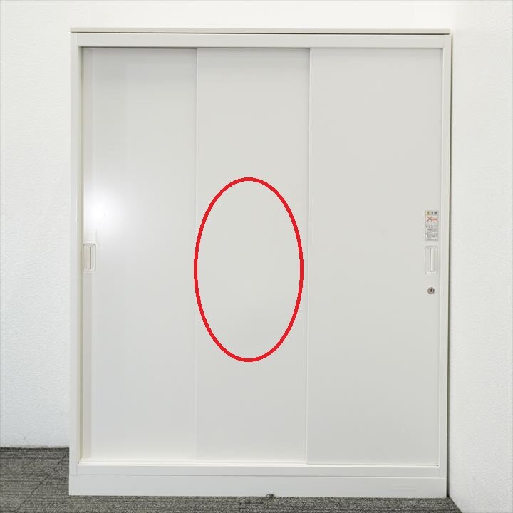 オカムラ レクトライン ３枚引戸書庫 天板付 W900 D450 H1115 特価品