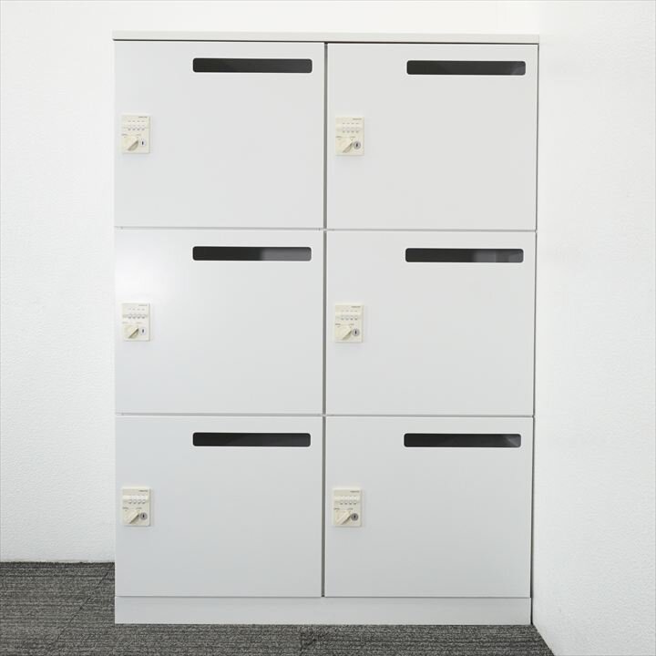 コクヨ エディア ダイヤル式6人用モバイルロッカー 天板付 H1265 ホワイト