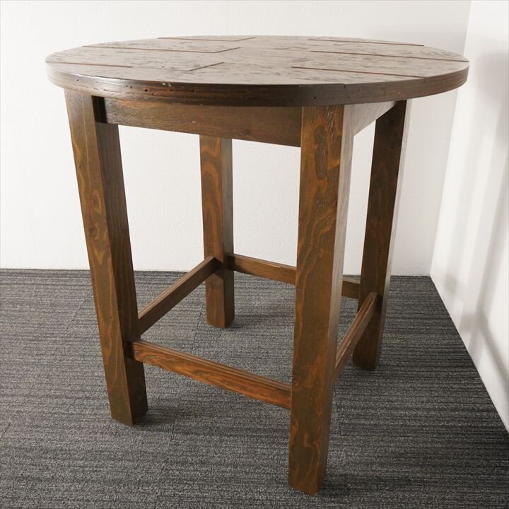 木製丸ハイテーブル Φ1000 H1050 (2)